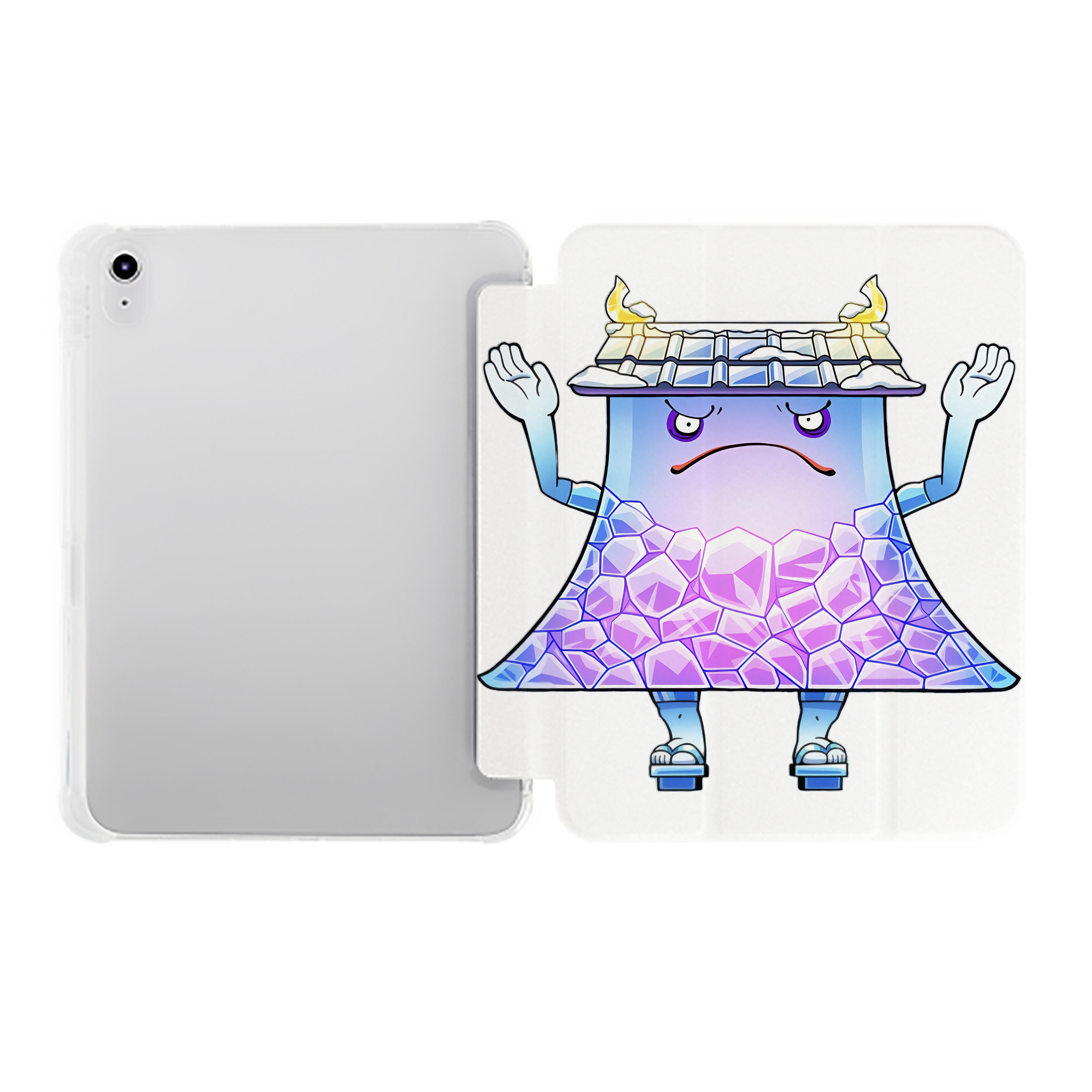 （画像用） 妖怪ウォッチ Yo-kai Watch IPad ケース ペン収納付き 三つ折りスタンド PUレザー×シリコン 対応機種9.5/10.5/10.9インチ